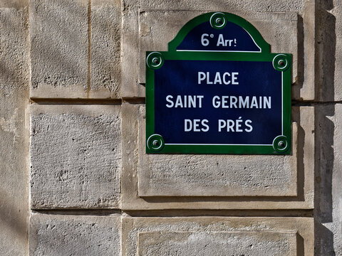 Plaque de la place St Germain des pr&egrave;s