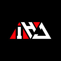 IHJ triangle letter logo design with triangle shape. IHJ triangle logo design monogram. IHJ triangle vector logo template with red color. IHJ triangular logo Simple, Elegant, and Luxurious Logo...