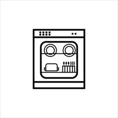 Dishwasher icon vector illustration symbol