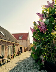 Fototapeta premium Straße in dem historischen Städtchen Veere, Niederlande