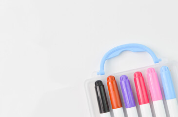 Colorful marker pen set isolated on a white background