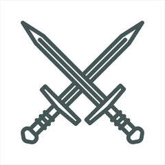 War Sword simple line icon