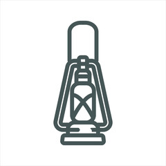 Old Oil Lamp simple line icon