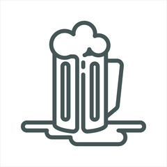  Beer drunk simple line icon