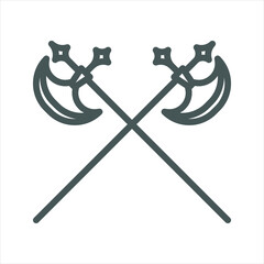  Old battle Axe simple line icon