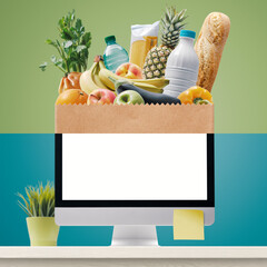 Online grocery shopping at home
