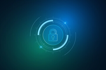 Cyber security technology concept , Shield With Keyhole icon , personal data , vector illustration	
