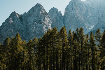 View of the mountains in the summer