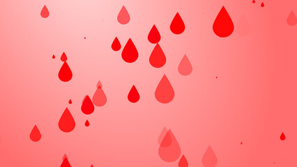 Medical health red blood drop pattern background. Abstract healthcare for World Blood Donor Day.