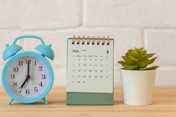 Desktop calendar for May 2022. Calendar for planning and managing each date.,