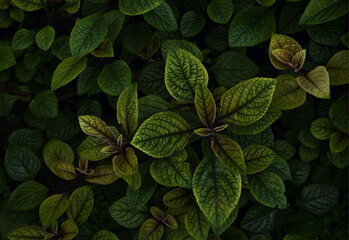 Fresh Natural background of great foliage. Vertical gardens.