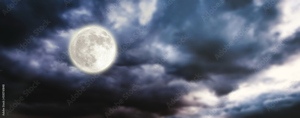 Wall mural night starry sky moon moonlight nebula dark blue nature landscape weather forecast cosmic background
