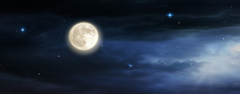 night starry sky  moon moonlight nebula dark blue  nature landscape weather forecast cosmic background 