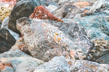 Fototapeta premium Colorful big rock or stone with closeup shot.