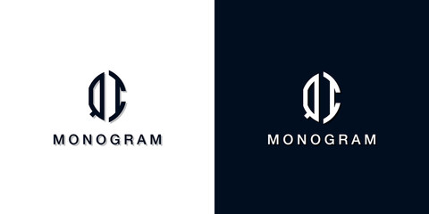 Fototapeta na wymiar Leaf style initial letter QI monogram logo.