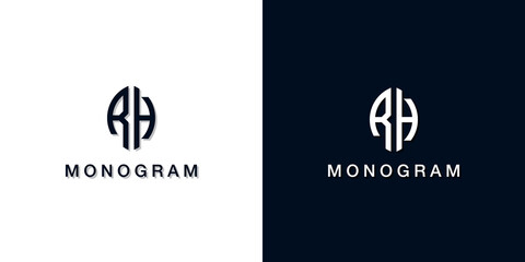 Leaf style initial letter RH monogram logo.