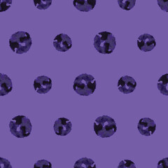 Vector black purple brush circles seamless background pattern. Abstract seamless pattern isolated on a purple background. Design use for print, cover, fabric, interior and other users