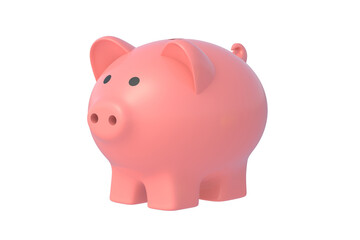Piggy bank isolated on white background. 3d render