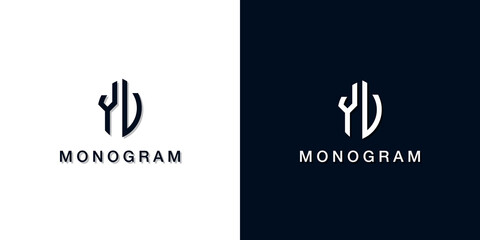 Leaf style initial letter YV monogram logo.