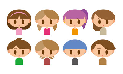 女の子と男の子のアイコン