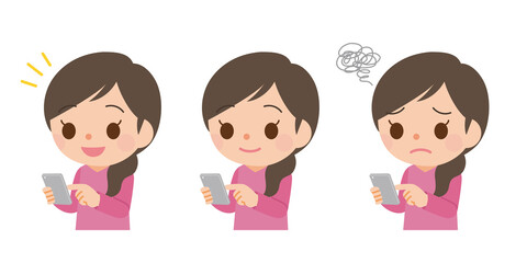 スマホを操作する女性