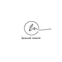 Initial Letter Bn Logo - Handwritten Signature Logo