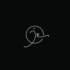 Initial Letter Je Logo - Handwritten Signature Logo