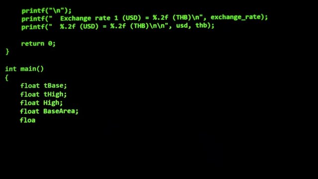 Typing Javascript programming code on computer screen