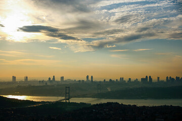 Sunset Time in the Bosphorus, Uskudar Istanbul Turkey