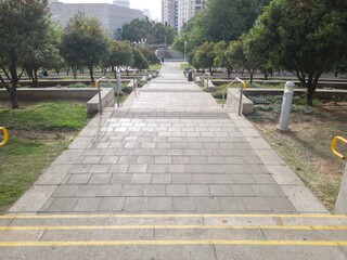 Modern Wide Stairs in a Park