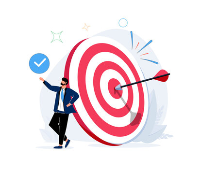 Business objective, purpose or target, goal and resolution to aim for success, aspiration and motivation to achieve goal