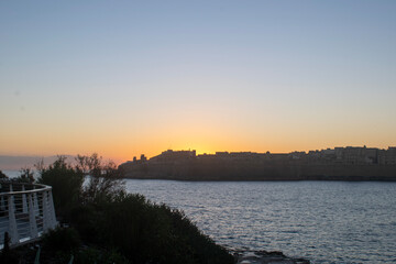 Fototapeta premium sunset over the river