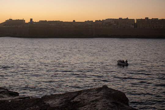 sunset on the river