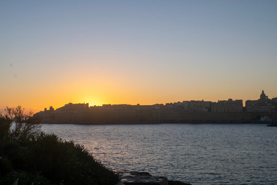 sunset over the river