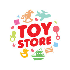 Vector logo of a game room, toy store