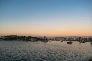sunset over the river