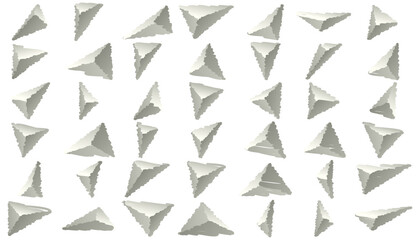 Gray gradient 3d stones chalk. Draw a picture on a white background.