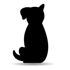 Illustration of a dog and a cat on a white background with a shadow