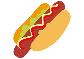 Icono de perrito caliente en fondo blanco.