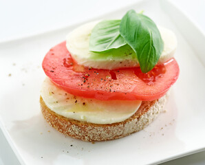 bruschetta with tomato and mozzarella