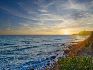 Sunset on beach, Kefalonia (Greece)