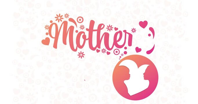Mother's Day. Flat holiday animation. Motion graphic design. 