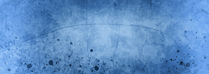 Blue background with old vintage grunge texture, old paper with cracks and faded distressed paint spatter textured design, rusted metal or antique wall illustration