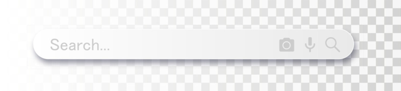 Search bar. Search internet box, website ui bars with shadows and blank online search engine with vector icon button. Vector search