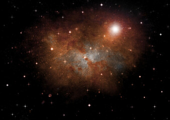 galaxy in a free space. 3D rendering