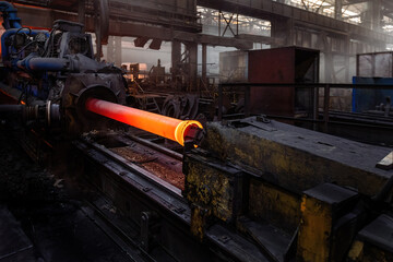 Iron pipe centrifugal pipe casting machine at the foundry