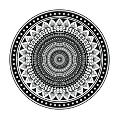 Flower line art design for decoration, packaging, card, coloring book page or anti stress.