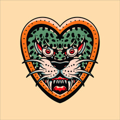 leopard tattoo vector design