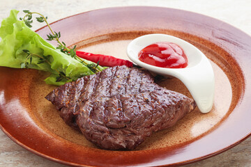 Grilled machete skirt beef steak