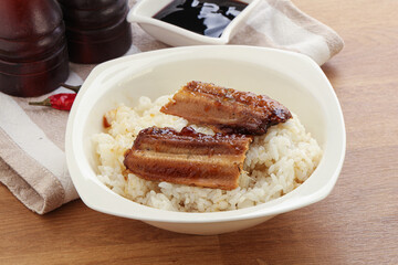 Roasred eel with steamed rice
